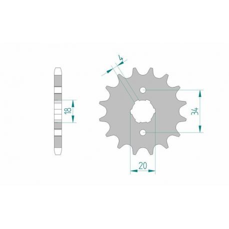 Pignon AFAM 11 dents acier type 20200 pas 428 AJP PR3 125 Enduro