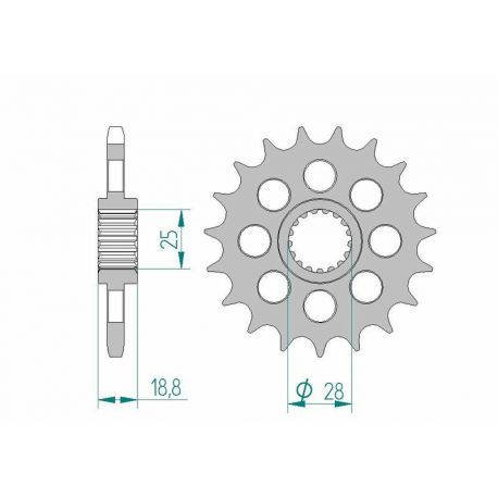 Pignon AFAM 20 dents acier type 61602 pas 525 BMW F 800 R