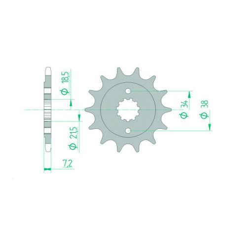 Pignon AFAM 13 dents acier type 20320 pas 520 HONDA CBF 250