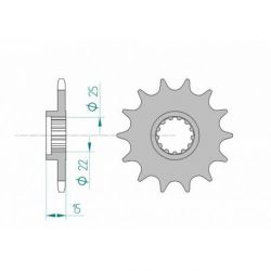 Pignon AFAM 15 dents acier type 24510 pas 520 KAWASAKI ZX 6 R ZX636