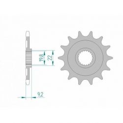 Pignon AFAM 14 dents acier anti-boue type 24305 pas 520 KAWASAKI KX 250 F