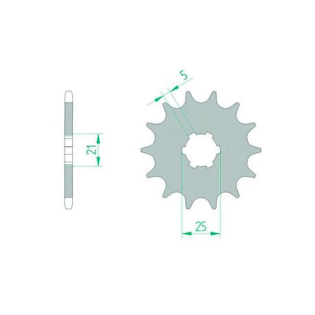 Pignon AFAM 13 dents acier anti-boue type 30300 pas 520 Kawasaki KX 250