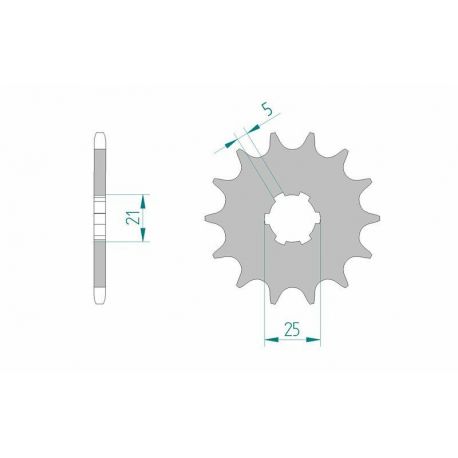 Pignon AFAM 12 dents acier anti-boue type 30300 pas 520 Kawasaki KX 250