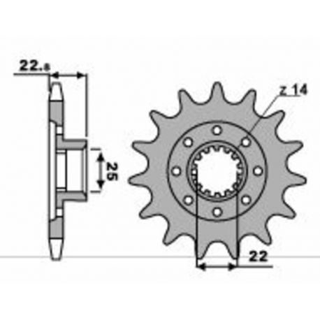 Pignon PBR 16 dents acier Racing pas 520 type 2252 MV Agusta F3