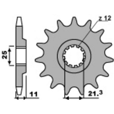 Pignon PBR 15 dents acier pas 520 type 727 Husqvarna SM450R