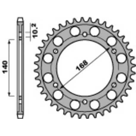 Couronne PBR 42 dents acier standard pas 525 type 4613