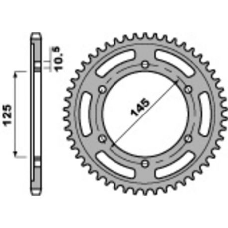 Couronne PBR 42 dents acier standard pas 525 type 869