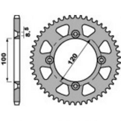 Couronne PBR 47 dents alu ultra-light pas 428 type 798