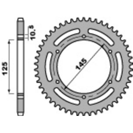 Couronne PBR 45 dents acier standard pas 520 type 866