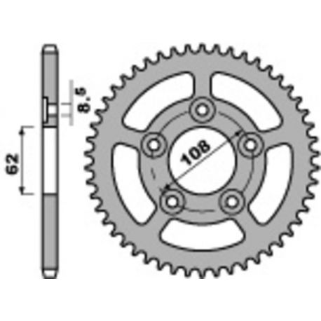 Couronne PBR 41 dents acier standard pas 520 type 714