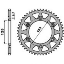 Couronne PBR 48 dents alu ultra-light pas 520 type 289