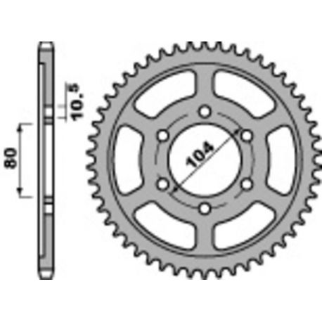 Couronne PBR 40 dents acier standard pas 525 type 4359