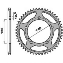 Couronne PBR 47 dents acier standard pas 525 type 4398