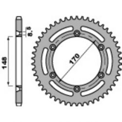 Couronne PBR 47 dents acier standard pas 520 type 804