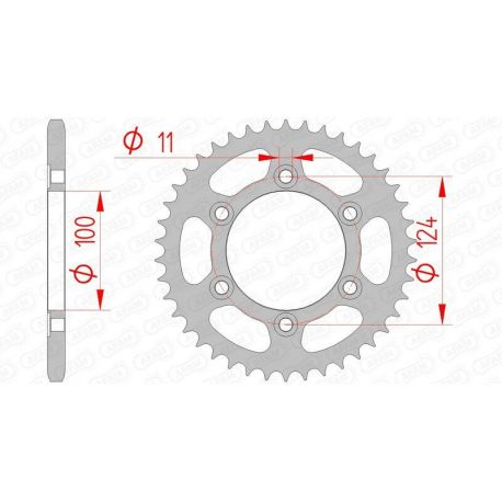 Couronne AFAM 45 dents acier pas 520 type 50602 Ducati