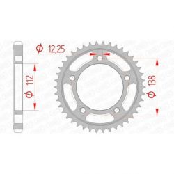 Couronne AFAM 43 dents acier pas 530 type 10508 Honda