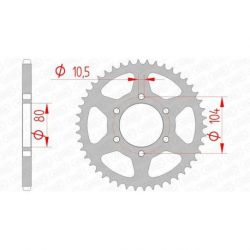 Couronne AFAM 43 dents acier pas 520 type 16606 Kawasaki