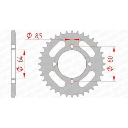 Couronne AFAM 36 dents acier pas 420 type 12101 Yamaha