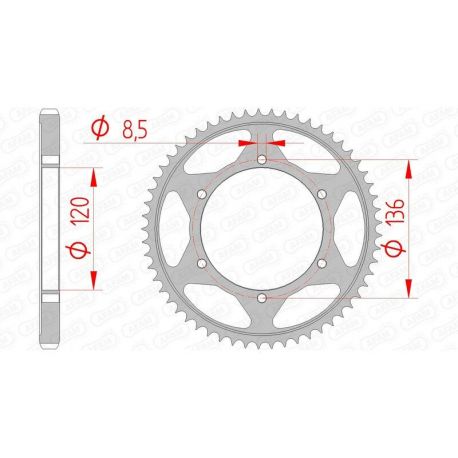 Couronne AFAM 47 dents acier pas 428 type 12313 Yamaha