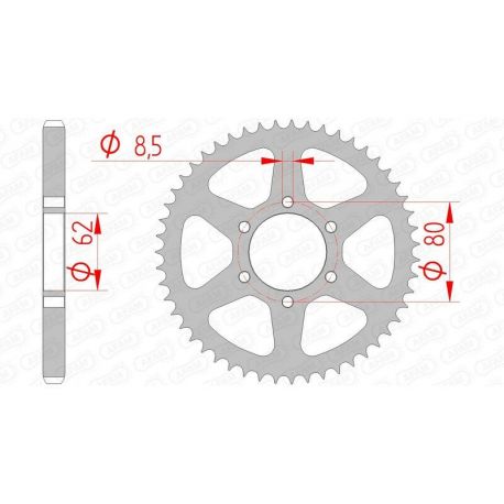 Couronne AFAM 52 dents acier pas 428 type 12208 Yamaha