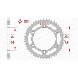 Couronne AFAM 43 dents acier pas 520 type 47200 Honda