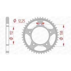 Couronne AFAM 42 dents acier pas 525 type 10613 Honda