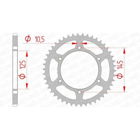 Couronne AFAM 47 dents acier pas 520 type 12305 Yamaha