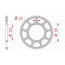 Couronne AFAM 53 dents acier pas 420 type 41100