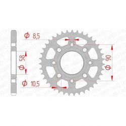 Couronne AFAM 41 dents acier pas 428 type 10201