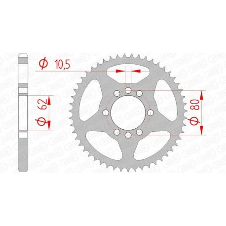 Couronne AFAM 49 dents acier pas 428 type 12204 Yamaha