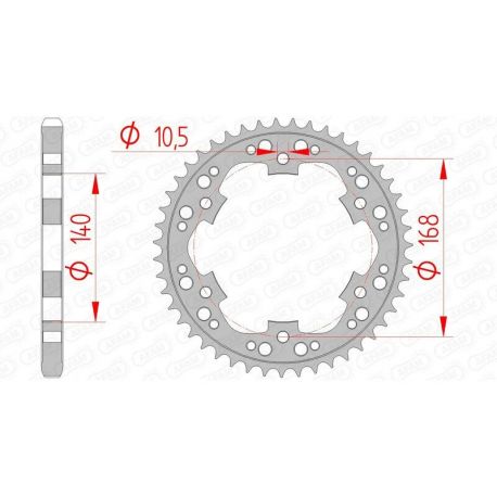 Couronne AFAM 42 dents acier pas 525 type 92635 BMW