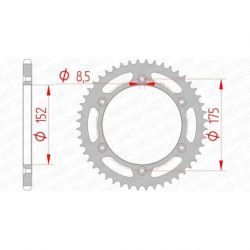 Couronne AFAM 49 dents acier pas 520 type 12508 Yamaha