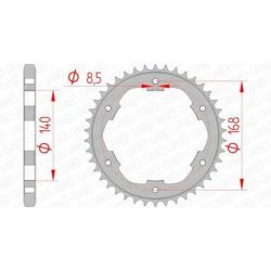 Couronne AFAM 42 dents acier pas 525 type 92634 BMW