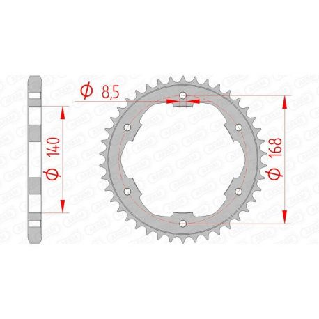 Couronne AFAM 42 dents acier pas 525 type 92634 BMW