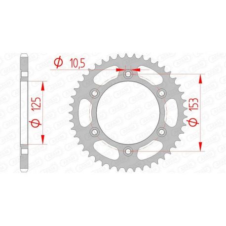 Couronne AFAM 40 dents acier pas 520 type 10320 Honda