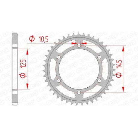 Couronne AFAM 42 dents acier pas 525 type 12603 Yamaha TDM850