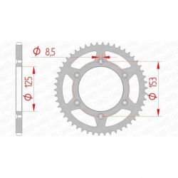 Couronne AFAM 49 dents acier pas 520 type 10212