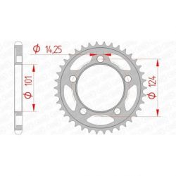 Couronne AFAM 41 dents acier pas 525 type 71801 KTM