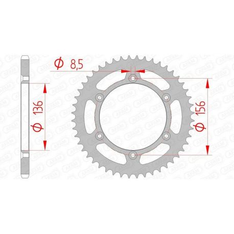 Couronne AFAM 48 dents acier pas 520 type 14206