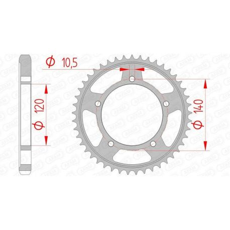 Couronne AFAM 43 dents acier pas 530 type 86603