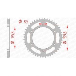 Couronne AFAM 47 dents acier pas 520 type 35304