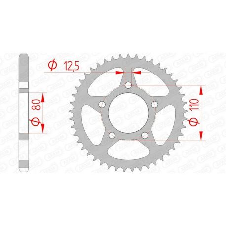 Couronne AFAM 46 dents acier pas 525 type 10608 Honda