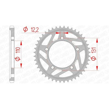 Couronne AFAM 42 dents acier pas 525 type 164800 BMW S1000RR