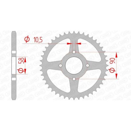 Couronne AFAM 41 dents acier pas 520 type 10221