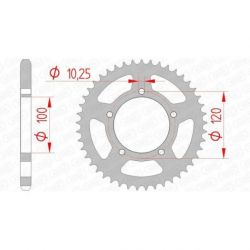 Couronne AFAM 41 dents acier pas 525 type 35800 Aprilia RSV1000