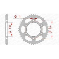 Couronne AFAM 38 dents acier pas 520 type 50602 Ducati