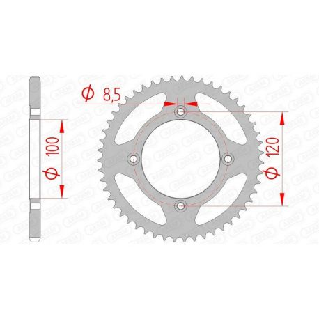 Couronne AFAM 51 dents acier pas 420 type 38101 Beta 50RR