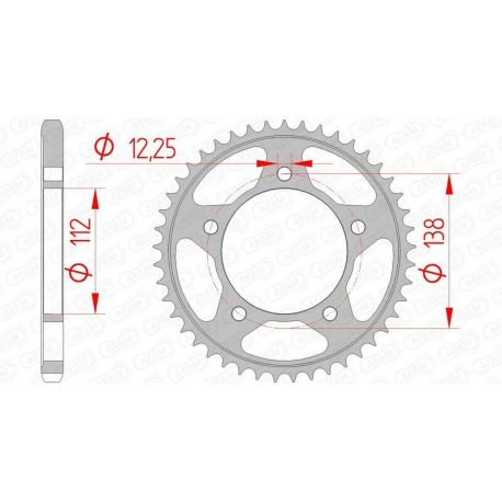 Couronne AFAM 47 dents acier pas 525 type 10613 Honda