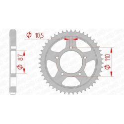 Couronne AFAM 47 dents acier pas 530 type 14601 Suzuki