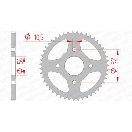 Couronne AFAM 47 dents acier pas 420 type 12113